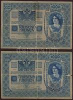 1902. 1000K 2klf ellenbélyegzővel: piros "Magyarország" körbélyegző Andráskeresztes fny-sa...