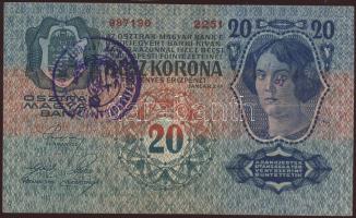 1913. 20K "Bács-Bodrog Vármegye Apatini Járás Főszolgabírája" T:II-