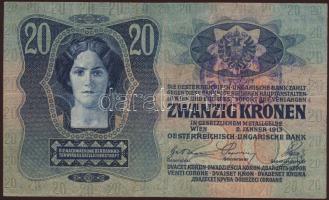 1913. 20K "Bács-Bodrog Vármegye Apatini Járás Főszolgabírája" T:II-