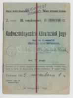 1935 A Magyar Királyi Államvasutak által kiállított kedvezményes árú körutazási jegy