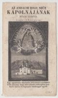 1868 Az andacsi Bold. Szűz kápolnájának rövid leírása, 8p