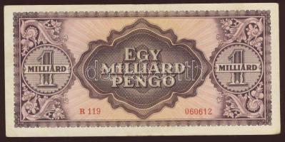 1946. 1000.000.000P "Második régipénz kiállítás Szolnokon...1968...." propaganda fny-sal T...