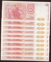 Argentína 1985-90. 100A(10x) egymásutáni ill. kevés ugrású sorszámokkal T:I