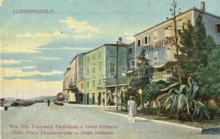 Mali Losinj, Lussinpiccolo; Riva Arc. Francesco Ferinando e Hotel Hofmann / port, hotel