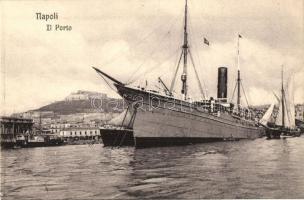 Naples, Napoli; il Porto / port, steamship, SS Sicilian Prince