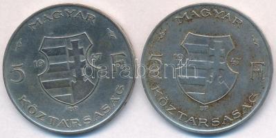 1947. 5Ft Ag "Kossuth" (2x) T:2,2- patina