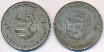 1947. 5Ft Ag "Kossuth" (2x) T:2- ph., patina