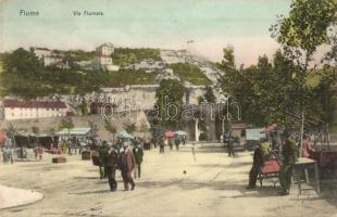 Fiume, Via Fiumara / street, market (ázott sarkak / wet corners)