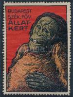 1912 Budapest Szék. Főv. Állatkert, gorilla levélzáró "R"