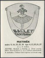 1912 Balett pantomim matinék, télikert, reklámcímke