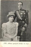 XIII. Alfons spanyol király és neje, Biró A. kiadása / Alfonso XIII of Spain and Victoria Eugenie of Battenberg (EK)