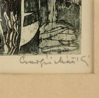 Csurgói Máté Lajos (1931-2001): Radnóti Miklós: Erőltetett menet. Rézkarc (7/10), papír, jelzett, üv...