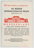 1949 50. Wiener Internationalen Messe német nyelvű prospektus / prospectus