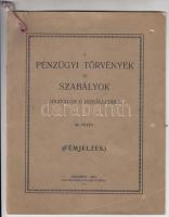 1935 A pénzügyi törvények és szabályok hivatalos összeállítása - fémjelzés, XV. füzet, benne fizetési bárca, 18p