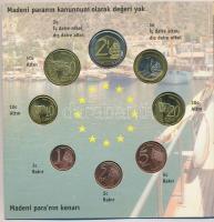 Törökország 2004. 1c-2E "Euro próbaveretek" (8xklf) fémpénz szettben, díszkiadás T:BU
Tur...