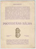 1938 Bp., Meghívó a Protestáns Országos Árvaház és a Bethlen Gábor Házalap javára rendezett protestáns bálra