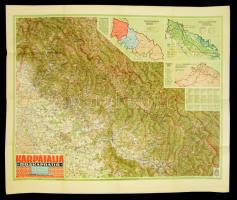 1944 Kárpátalja térképe, kiadja a M. Kir. Honvéd Térképészeti Intézet, 104x87 cm