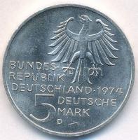 NSZK 1974D 5M Ag "Immanuel Kant születésének 250. évfordulója" T:1-,2 apró ph.
FRG 1974D ...