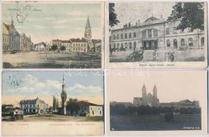 11 db főként RÉGI külföldi városképes képeslap, 1 fotó szignóval, vegyes minőségben / 11 mostly pre-1945 European townview postcards, 1 signed photo, mixed quality