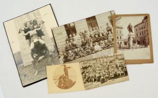 cca 1920-1950 5 db különféle fotó, csoportképek, közte keményhátú is, különböző méretben