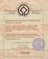 A budavári Nagyboldogasszony templom tetejéről származó Zsolnay-mázas tetőcserép 259. sorszámozott p...