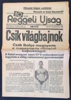 1936 A Reggeli Újság VIII. évfolyamának 32. száma, címlapon Csák Ibolya olimpiai győzelmével