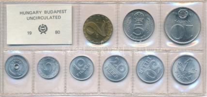 1980. 2f-10Ft (10xklf) érmés forgalmi sor fóliatokban T:1 Adamo FO13