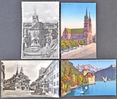Svájc 290 db képeslap a 30-as 40-es évekből, érdekes, változatos anyag