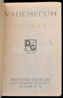 Vademecum. Bp, 1941, Richter Gedeon Vegyészeti Gyár Rt., 1 t. + 86 p. Kiadói papírkötés, a borítója ...