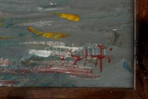 Bánfi jelzéssel: Vitorlás verseny. Olaj, karton, keretben, 24×34 cm