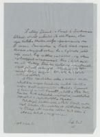 1946 Szép Ernő író, költő kézzel írt igazolása az igazolóbizottság részére Hallóssy Istvánról (1893-?), a Budapesti Nemzetközi Vásár korábbi igazgatójáról