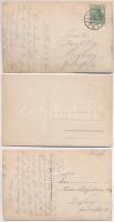 3 db első világháborús csoportképes fotó, német katonákkal / 3 WWI military group photo postcards, w...