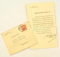 1908 Kenessey Béla (1858-1918) erdélyi református püspök, főrendiházi tag aláírt levele, Szél Kálmán nagyszalontai esperesnek melyben megköszöni megválasztásához küldött gratulációját