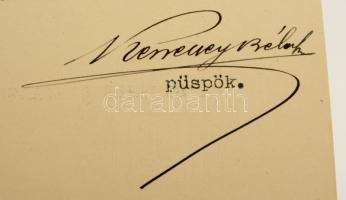 1908 Kenessey Béla (1858-1918) erdélyi református püspök, főrendiházi tag aláírt levele, Szél Kálmán...