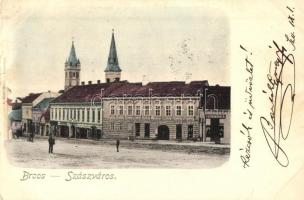 1899 Szászváros, Broos, Orastie; utcakép, F. Eisenmenger üzlete / shop, street view (EK)