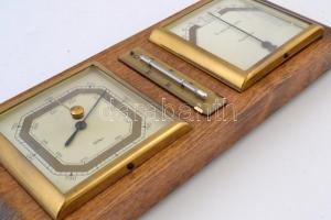 Fischer fali baro és hygrométer, jó állapotban, 29×12 cm