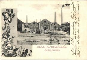 Nándorhegy, Otelu Rosu; Martin kemence acélgyár / steel factory, floral