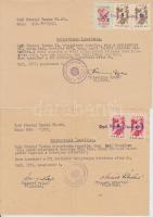 1949-1957 Gyáli ingatlanokkal kapcsolatos 3 db adásvételi szerződés és 4 db helyhatósági igazolvány