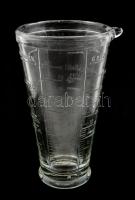 Retró üveg mérőedény, hibátlan, m:19 cm