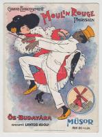 cca 1896 Ős-Budavára - Moulin Rouge Parisien műsorfüzet, litho borítóval