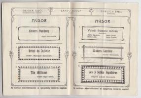 cca 1896 Ős-Budavára - Moulin Rouge Parisien műsorfüzet, litho borítóval