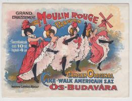 cca 1896 Ős-Budavára - Moulin Rouge Parisien műsorfüzet, litho borítóval