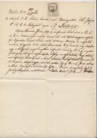 1856 Bírósági ítélet másolata, 6 kr okmánybélyeggel