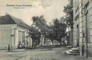 Temeskutas, Gudurica; Templom utca, Szabonáry Károly kiadása / Church street