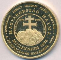 1996. "Magyarország halma - Millenium 1896 - A Honfoglalás emlékére 1996" aranyozott Br emlékérem, másik oldalán a Himnusz szövegével (42,5mm) T:1(PP) ujjlenyomat