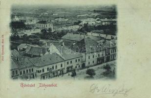 Zólyom, Zvolen; látkép Hungária szállodával és Steiner Lajos és Henzel Pál üzletével / hotel and shops (Rb)