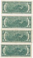 Amerikai Egyesült Államok 1976. 2$ (4x) T:III két darabnál szép, ropogós papír 
USA 1976. 2 Dollars...