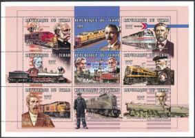 Az amerikai vasút úttörői kisív, American Railway train pioneers minisheet
