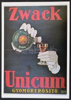 1979 Zwack Unicum - gyomorerősítő, reprint plakát, 34x24 cm