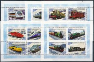 Trains mini sheet set Vonatok a világ minden tájáról kisívsor